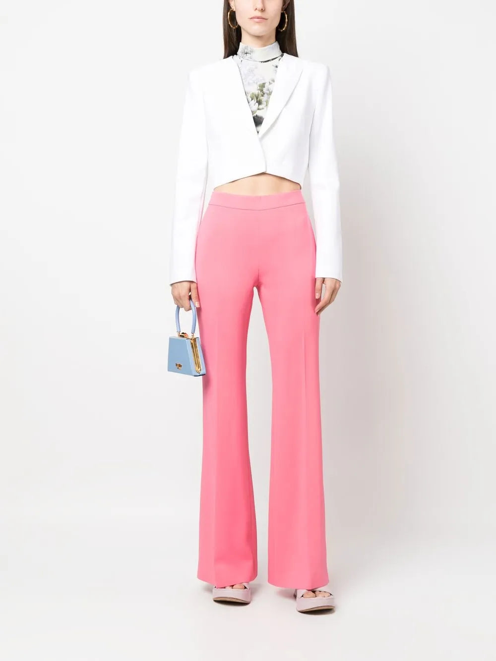 Pressed-Crease Flared Trousers
