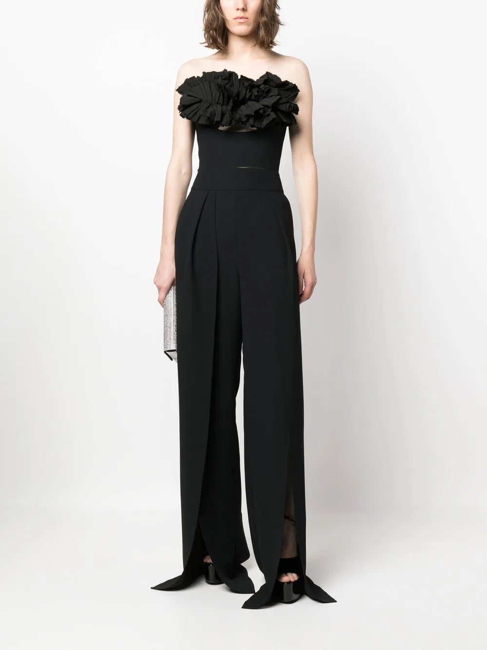 Ruffled Strapless Top