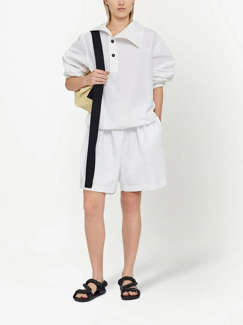 Funnel-Neck Asymmetric Blouse