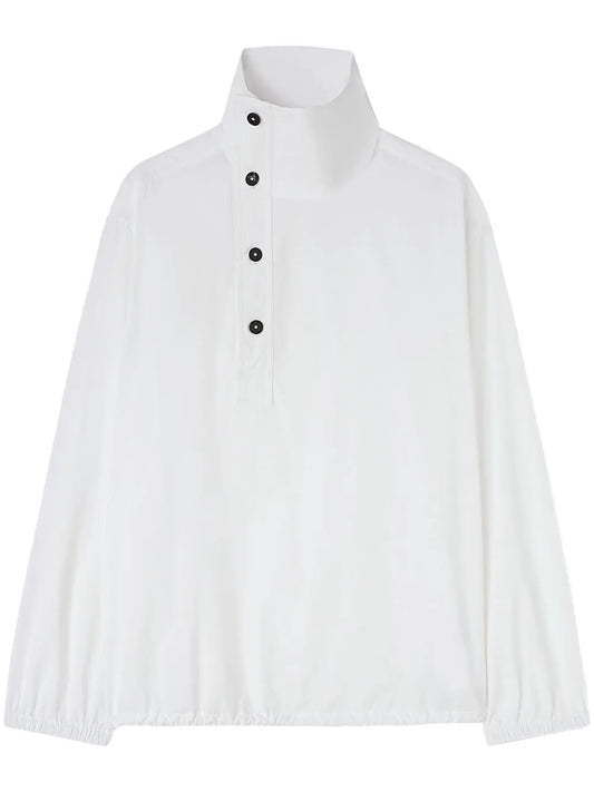 Funnel-Neck Asymmetric Blouse