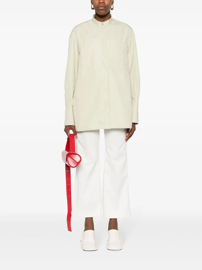 Collarless Cotton Shirt