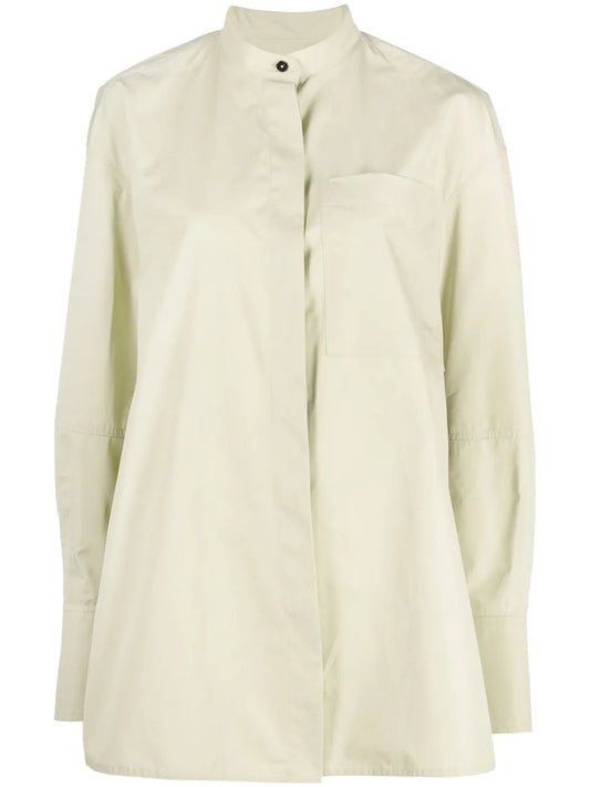 Collarless Cotton Shirt