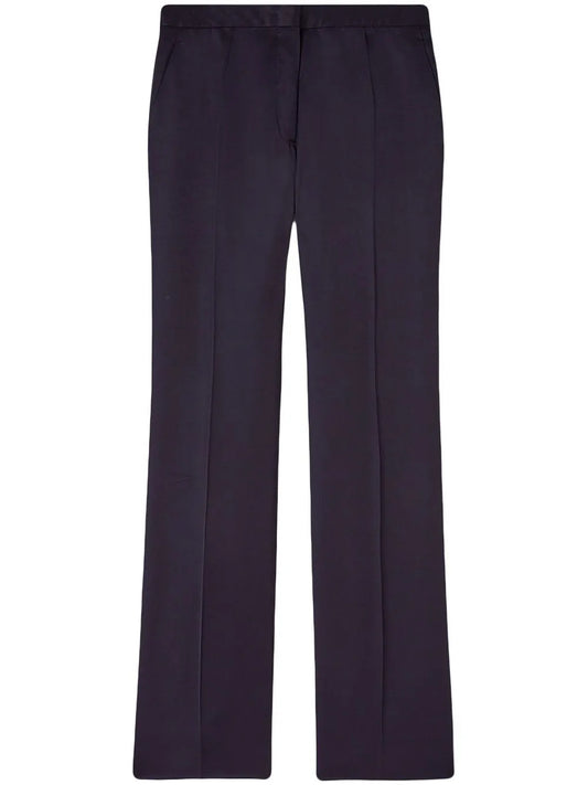 Pressed-Crease High-Waisted Trousers