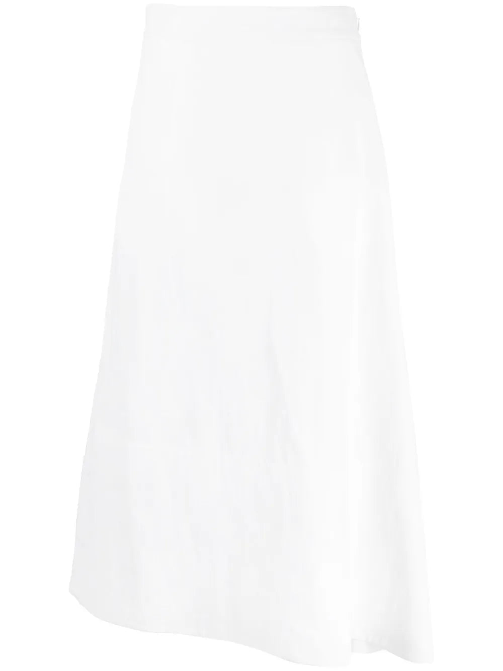 Asymmetric Linen Midi Skirt