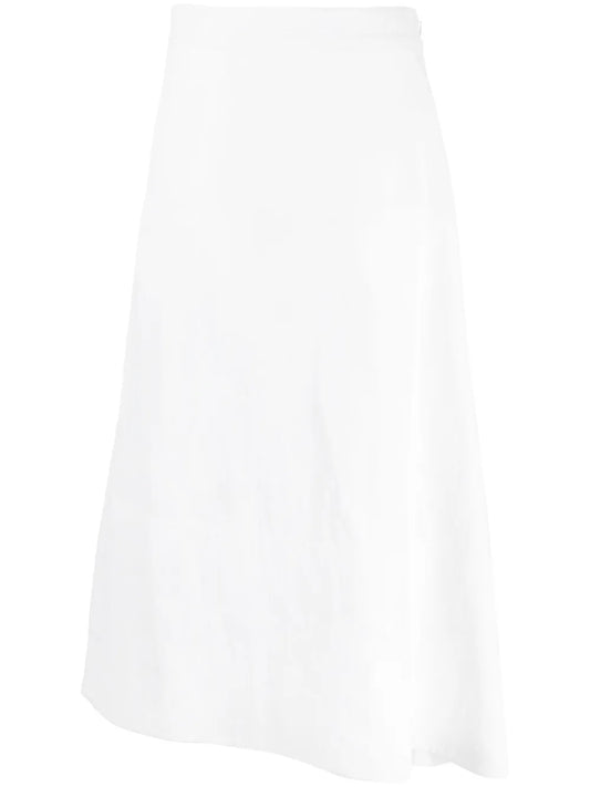 Asymmetric Linen Midi Skirt