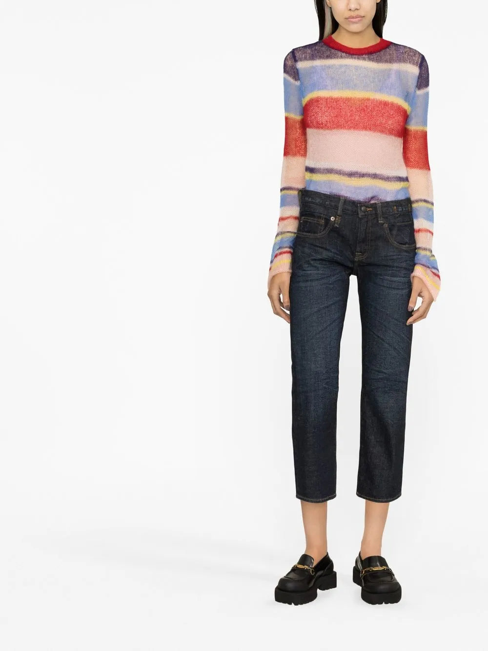 Cropped-Leg Denim Jeans