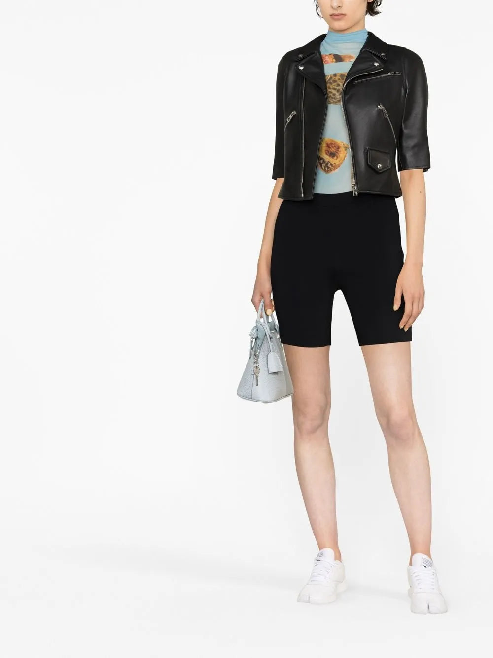 Three-Quarter Sleeve Leather Jacket