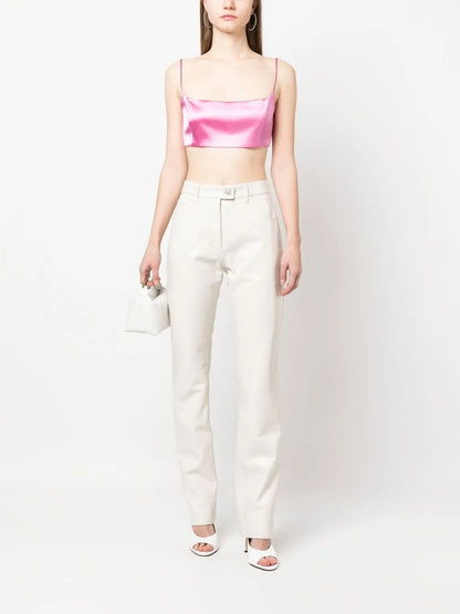 Straight-Leg Vinyl Trousers