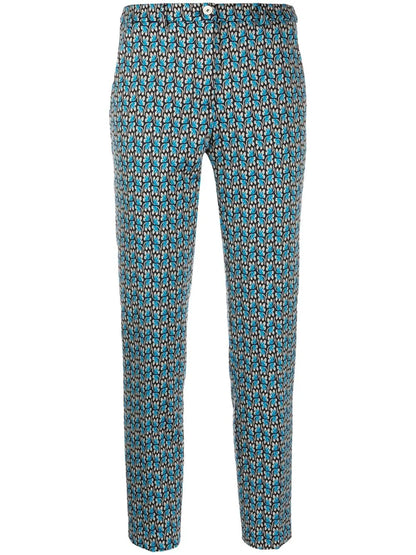 Floral-Print Slim-Cut Trousers