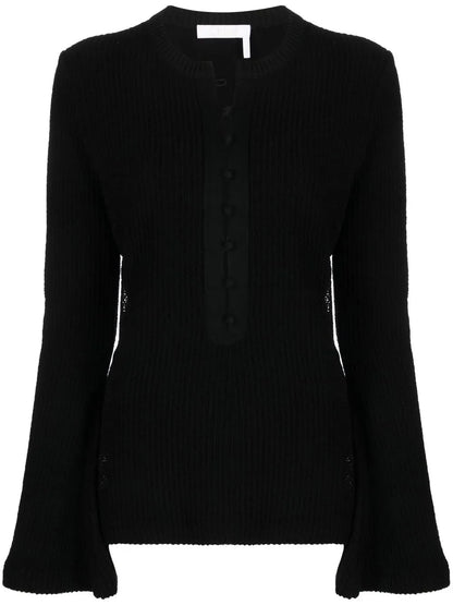 Ribbed-Knit Wool Sweater