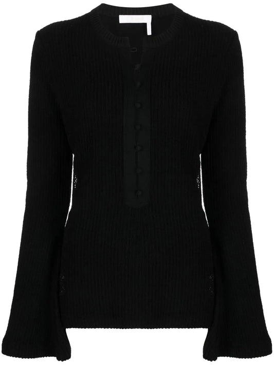 Ribbed-Knit Wool Sweater