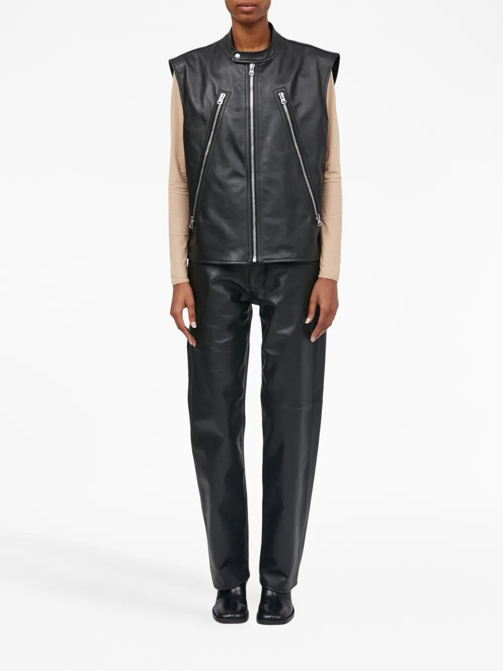 Leather Biker Gilet