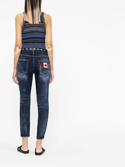 Bleached-Effect Skinny Jeans
