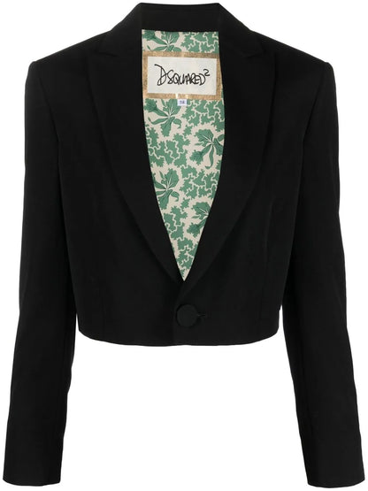 Single-Breasted Cropped Blazer