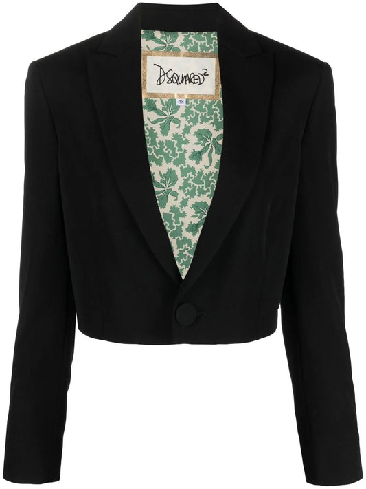 Single-Breasted Cropped Blazer
