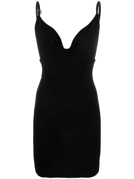 Logo-Embellished Cowl-Neck Minidress