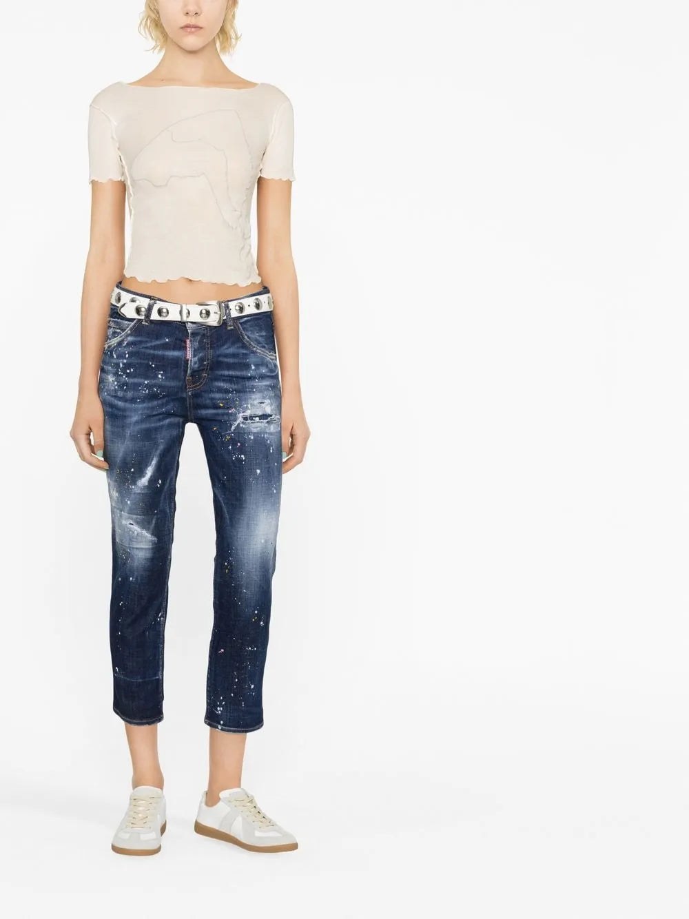 Distressed Cropped Jeans