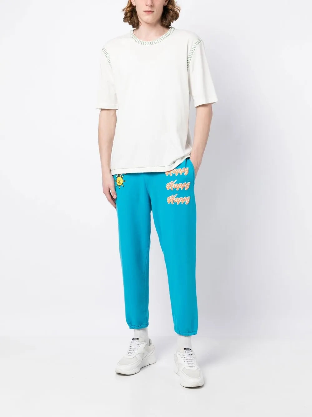 Happy-Print Detail Track Pants