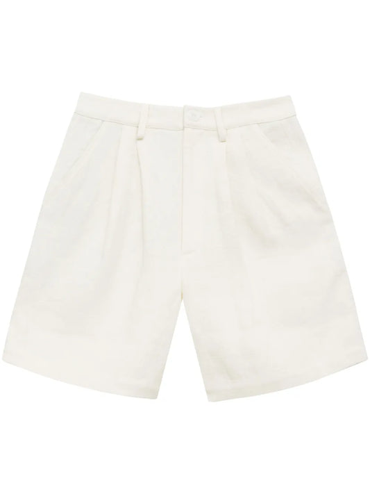 Carrie Pleat-Detail Linen Shorts