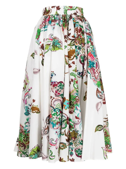 Rododendro Pleated A-Line Skirt