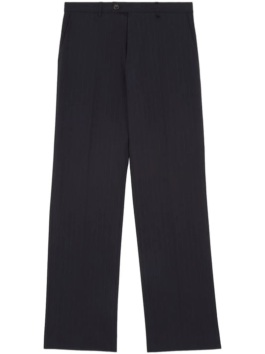 Stitch-Detail Straight-Leg Trousers