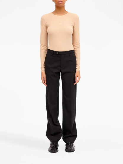 Stitch-Detail Straight-Leg Trousers