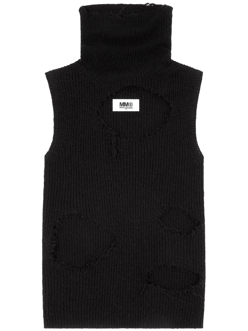 Distressed Sleeveless Jumper