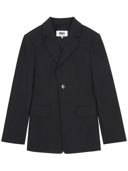 Pinstriped Tailored Blazer