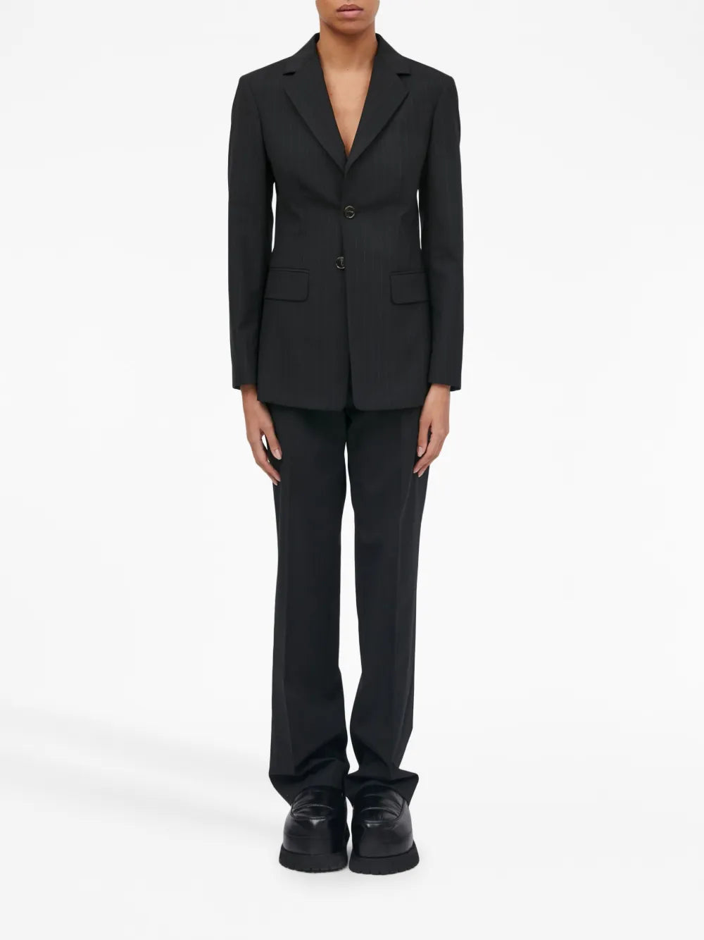 Pinstriped Tailored Blazer