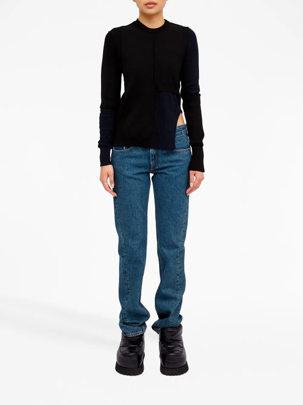 Stitch-Detail Crew-Neck Jumper