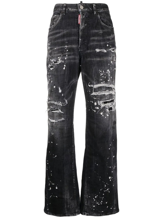 Distressed Bootcut Jeans