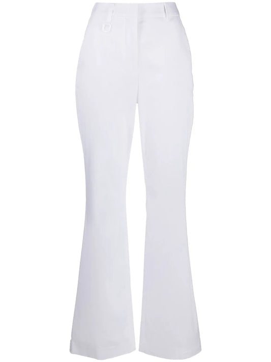 High-Waisted Flared-Leg Trousers
