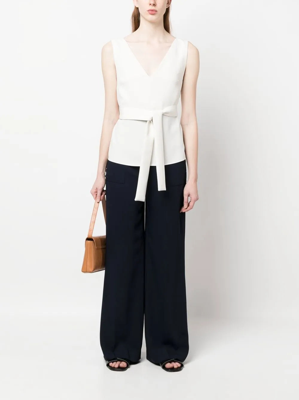 Sleeveless Belted Top