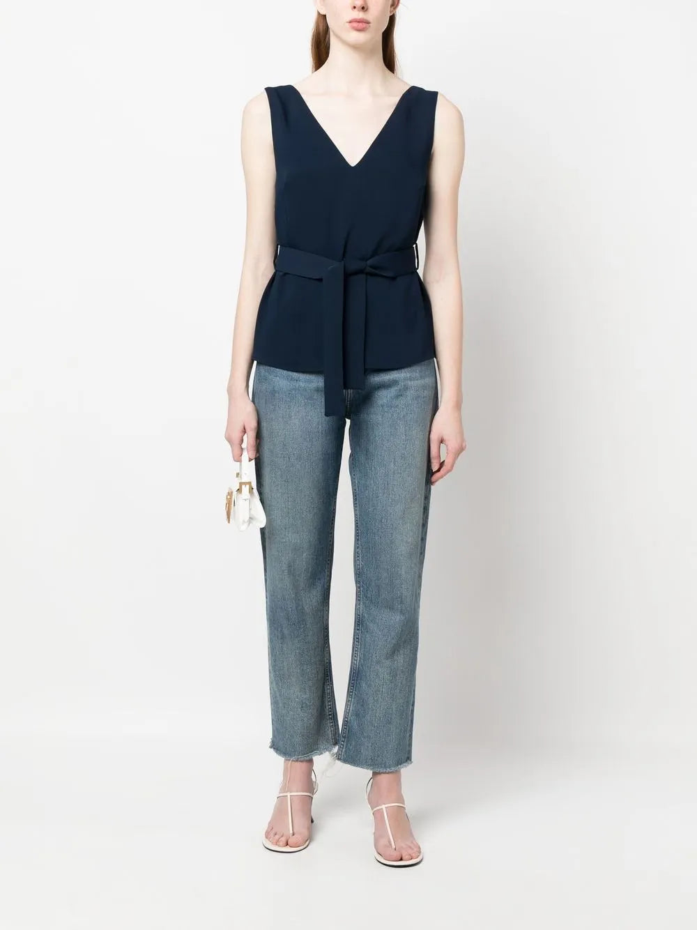 Sleeveless Belted Top