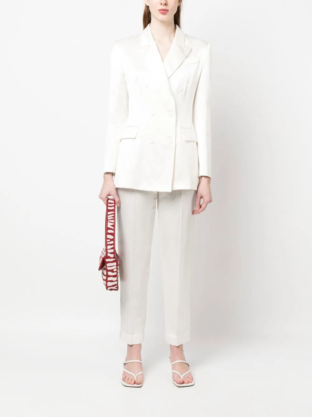 Satin Double-Breasted Blazer