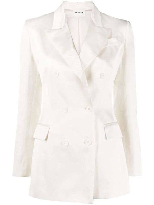 Satin Double-Breasted Blazer