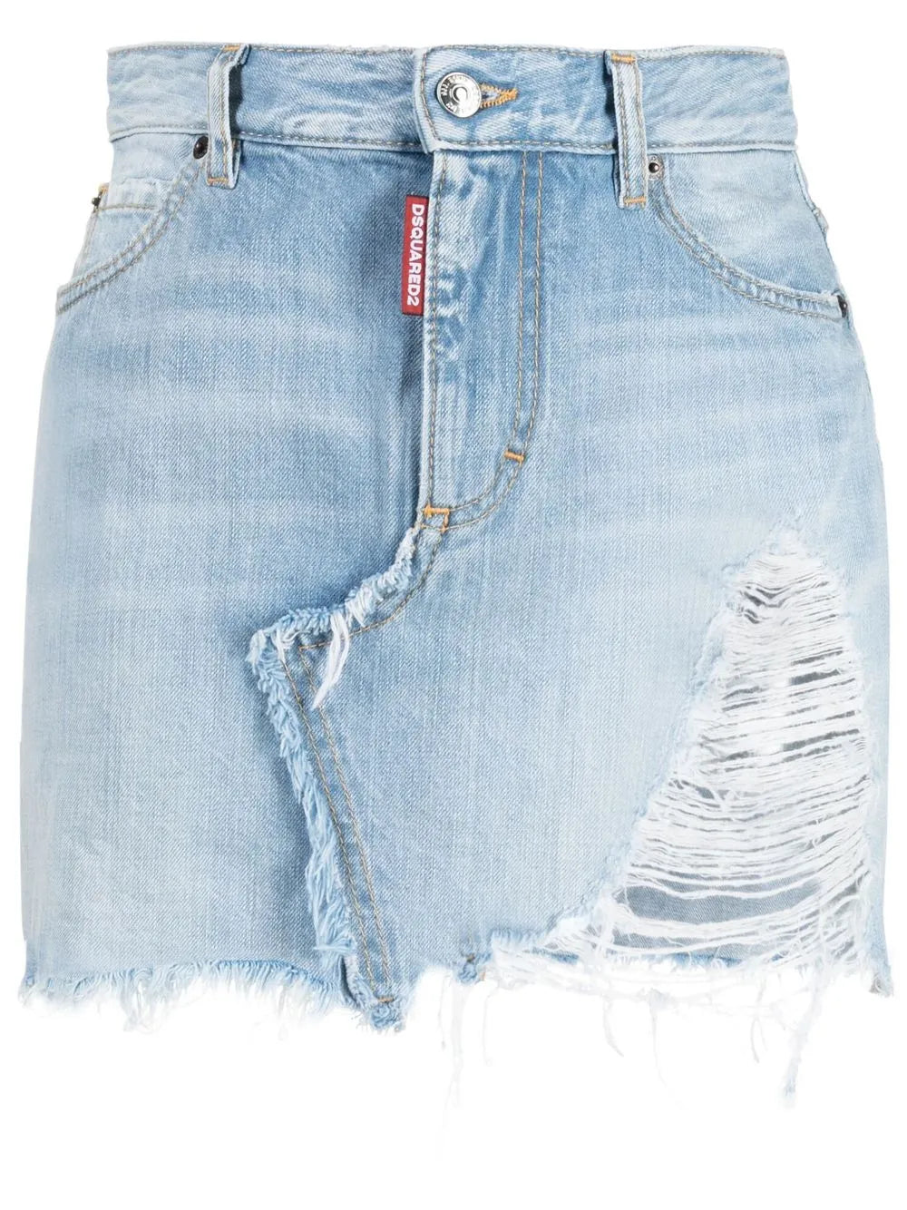 Distressed Denim Miniskirt