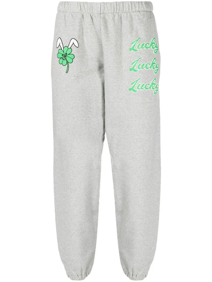 Lucky-Print Detail Track Pants