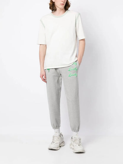 Lucky-Print Detail Track Pants