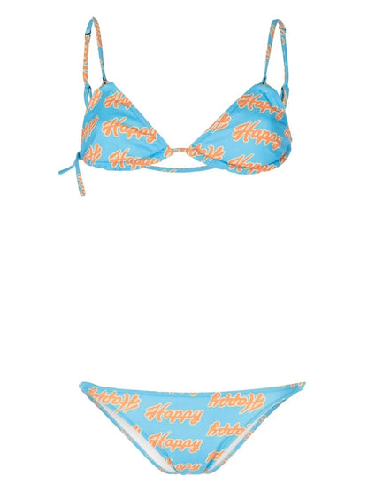 All-Over Happy-Print Bikini Set