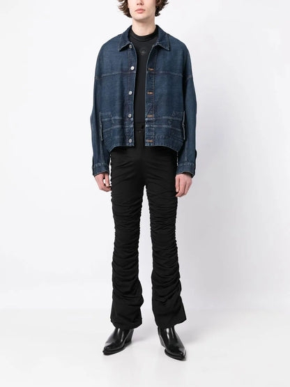 Gathered-Leg Detail Trousers