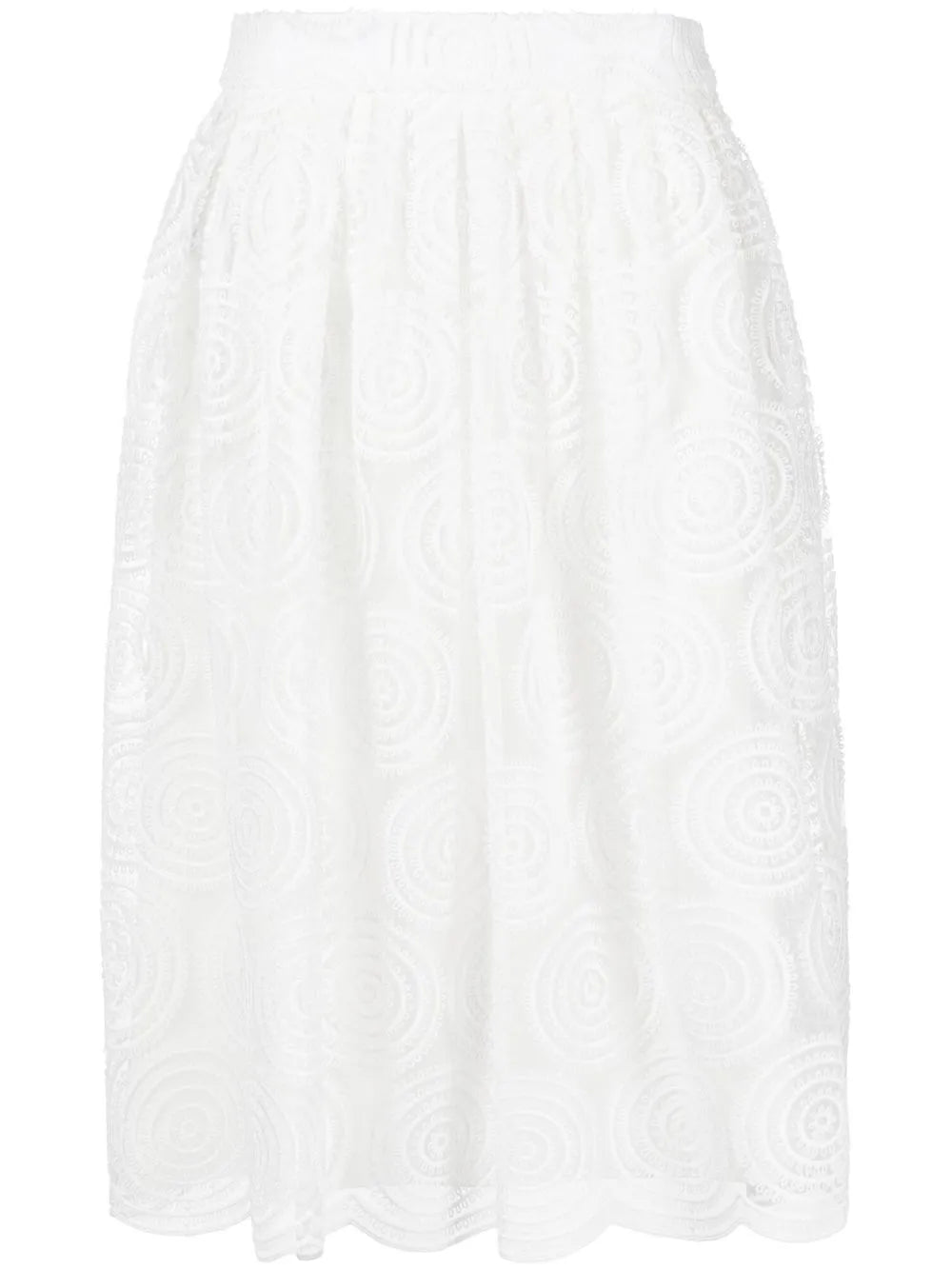 Sheer Lace Pleated Skirt