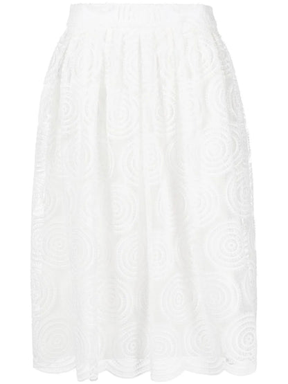 Sheer Lace Pleated Skirt