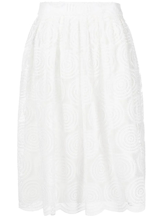 Sheer Lace Pleated Skirt
