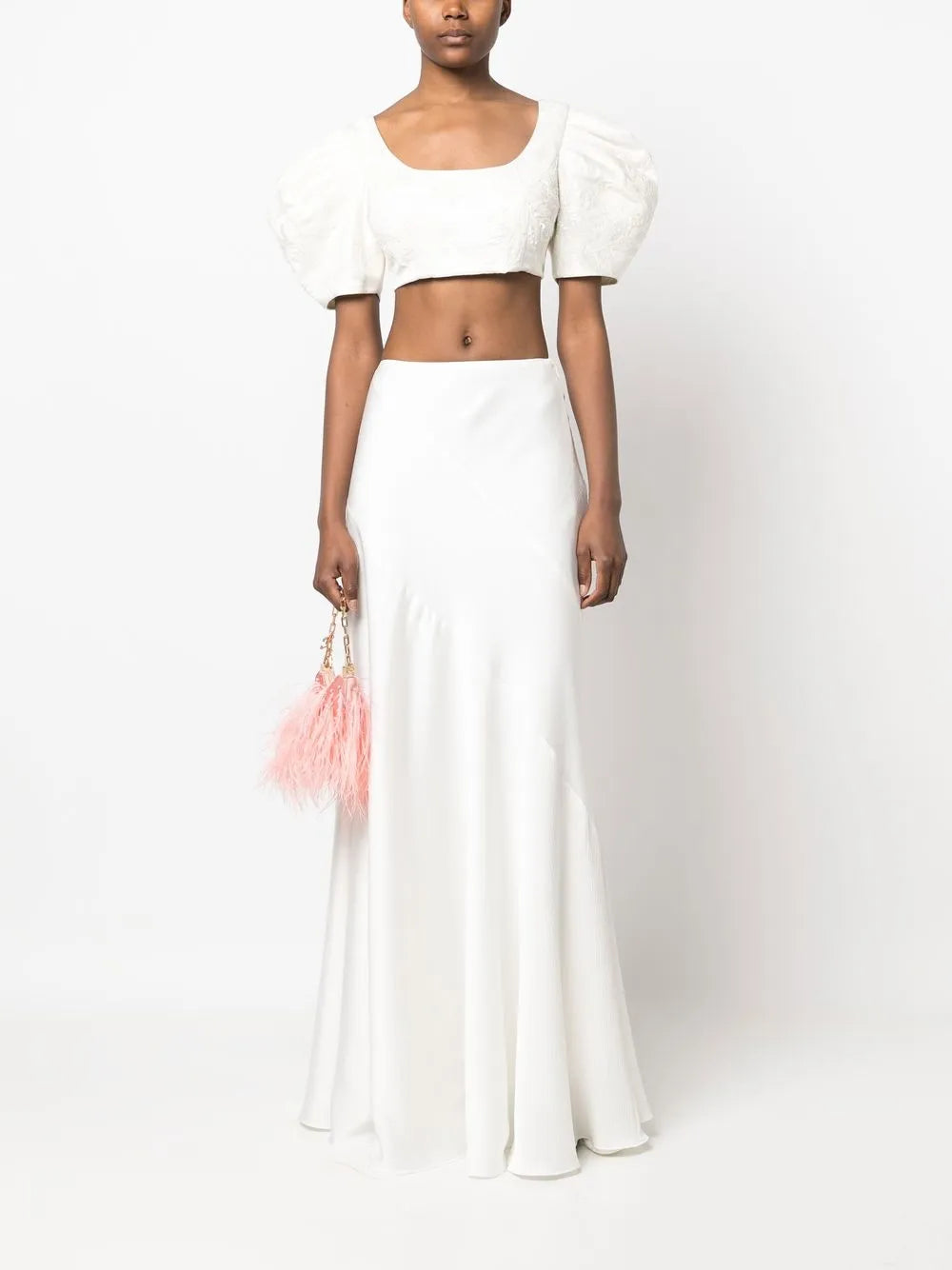 Floral-Embroidery Cropped Top