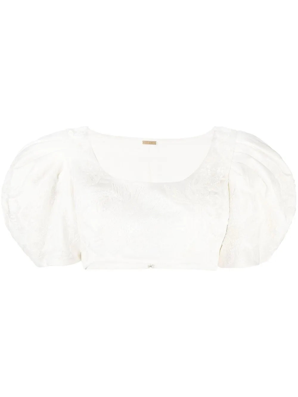 Floral-Embroidery Cropped Top