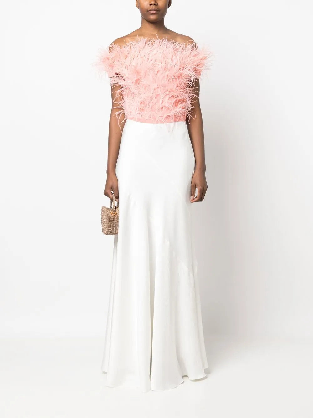 Feather-Detail Crop Top