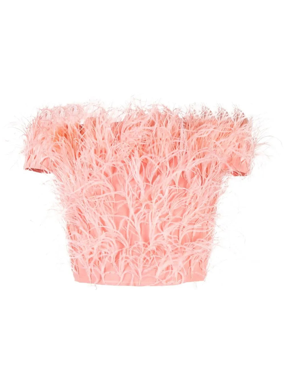 Feather-Detail Crop Top