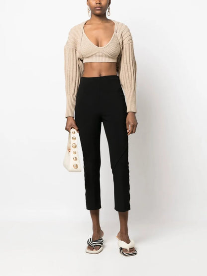 High-Waisted Cropped Pants