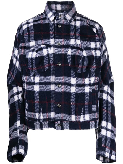 Plaid-Check Print Shirt Jacket